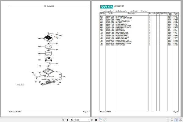 Kubota Zero Turn Mower ZG20 Parts Manual 2