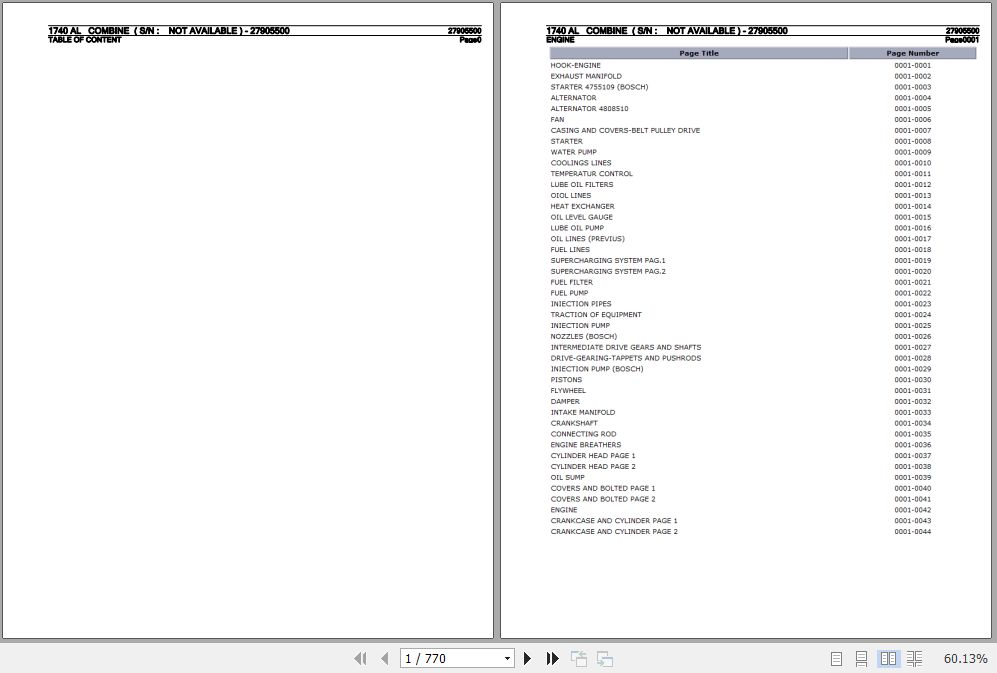 Laverda Combine 1740 AL Parts Catalog 27905500 1