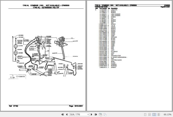 Laverda Combine 1740 AL Parts Catalog 27905500 3