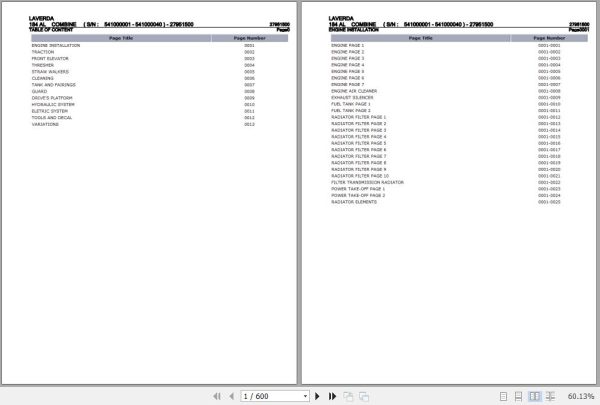 Laverda Combine 184 AL Parts Catalog 27951500 1