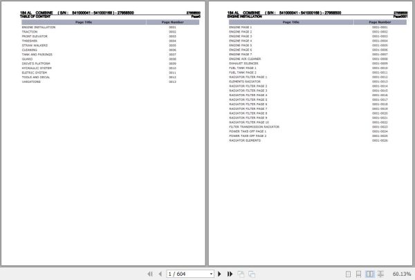 Laverda Combine 184 AL Parts Catalog 27958500 1