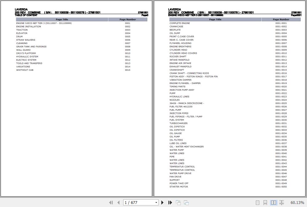 Laverda Combine 200 REV Parts Catalog 27981501 1