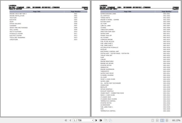 Laverda Combine 205 REV Parts Catalog 27983500 1