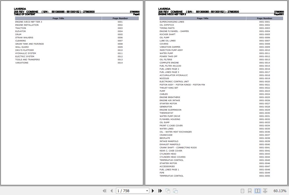 Laverda Combine 205 REV Parts Catalog 27983500 1