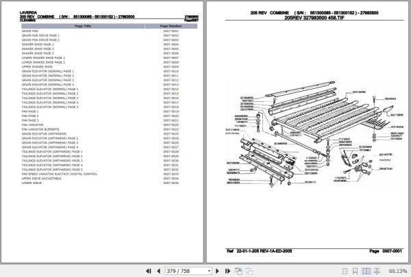 Laverda Combine 205 REV Parts Catalog 27983500 3