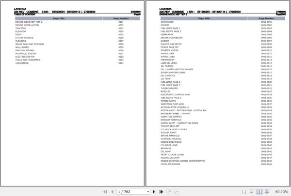 Laverda Combine 225 REV Parts Catalog 27955500 1