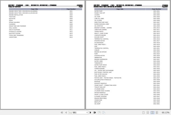 Laverda Combine 225 REV Parts Catalog 27968500 1