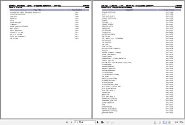 Laverda Combine 225 REV Parts Catalog 27984500 1