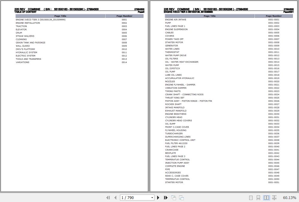 Laverda Combine 225 REV Parts Catalog 27984500 1
