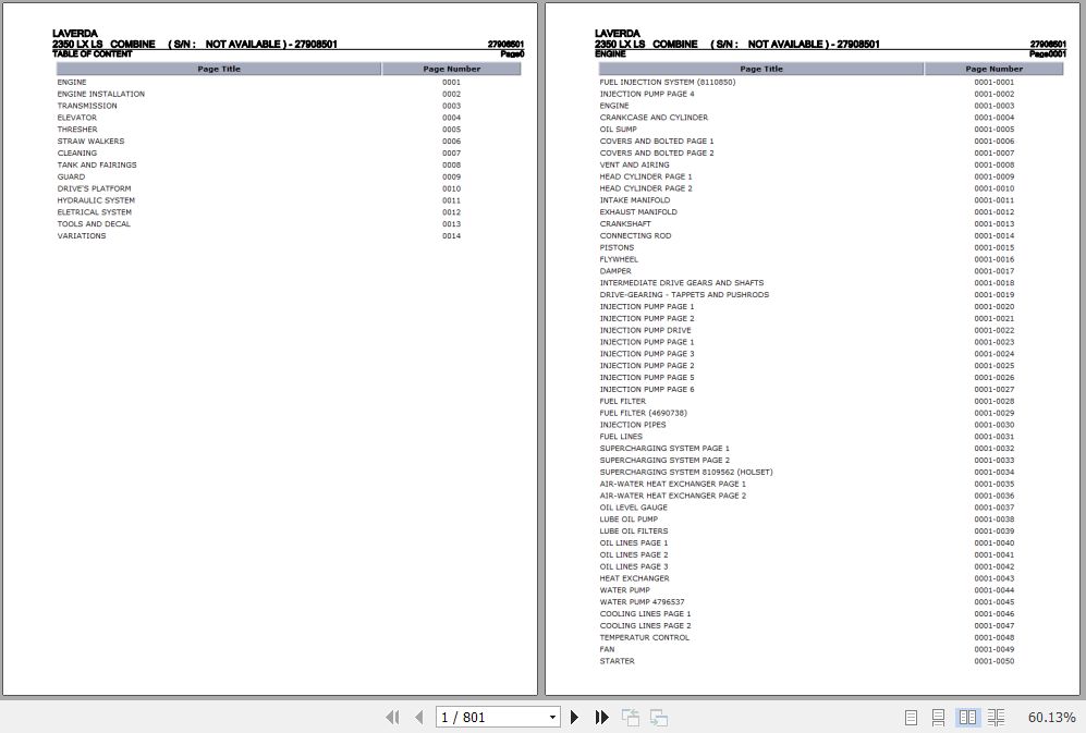 Laverda Combine 2350 LX LS Parts Catalog 27908501 1