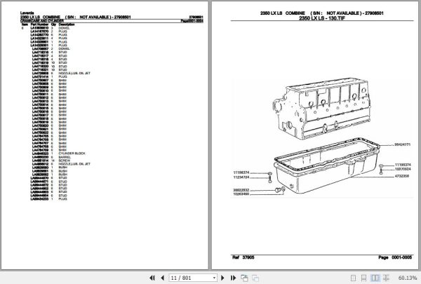 Laverda Combine 2350 LX LS Parts Catalog 27908501 2