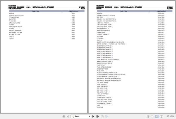 Laverda Combine 2350 MCS Parts Catalog 27902501 1
