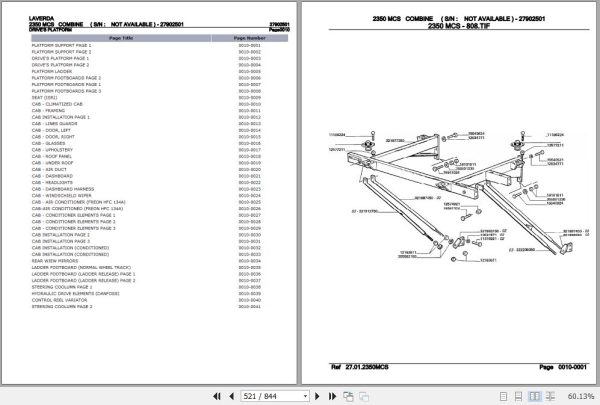 Laverda Combine 2350 MCS Parts Catalog 27902501 3