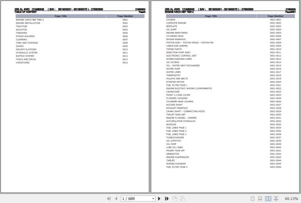 Laverda Combine 255 AL 4WD Parts Catalog 27950500 1