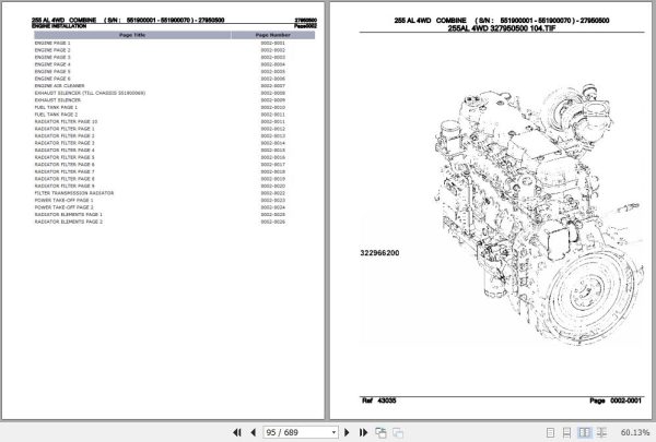 Laverda Combine 255 AL 4WD Parts Catalog 27950500 2