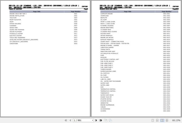 Laverda Combine 255 LCS LS LSI Parts Catalog 27971501 1