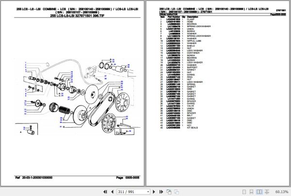 Laverda Combine 255 LCS LS LSI Parts Catalog 27971501 3