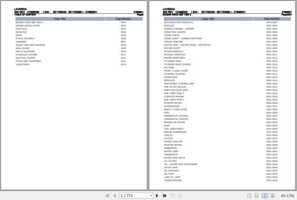 Laverda Combine 255 REV Parts Catalog 27985501 1