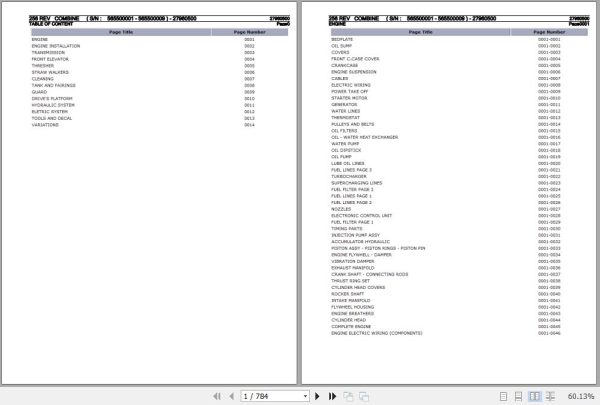Laverda Combine 256 REV Parts Catalog 27960500 1