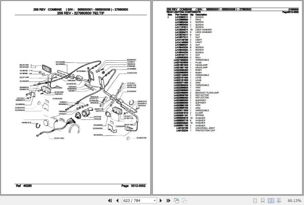 Laverda Combine 256 REV Parts Catalog 27960500 3