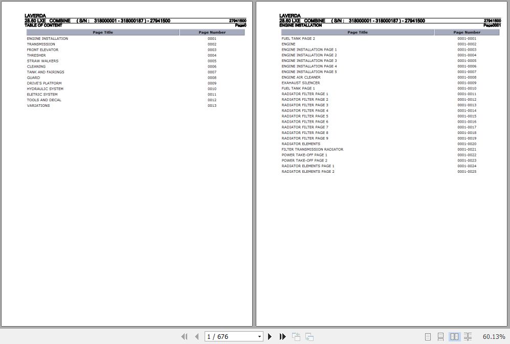 Laverda Combine 28.60 LXE Parts Catalog 27941500 1