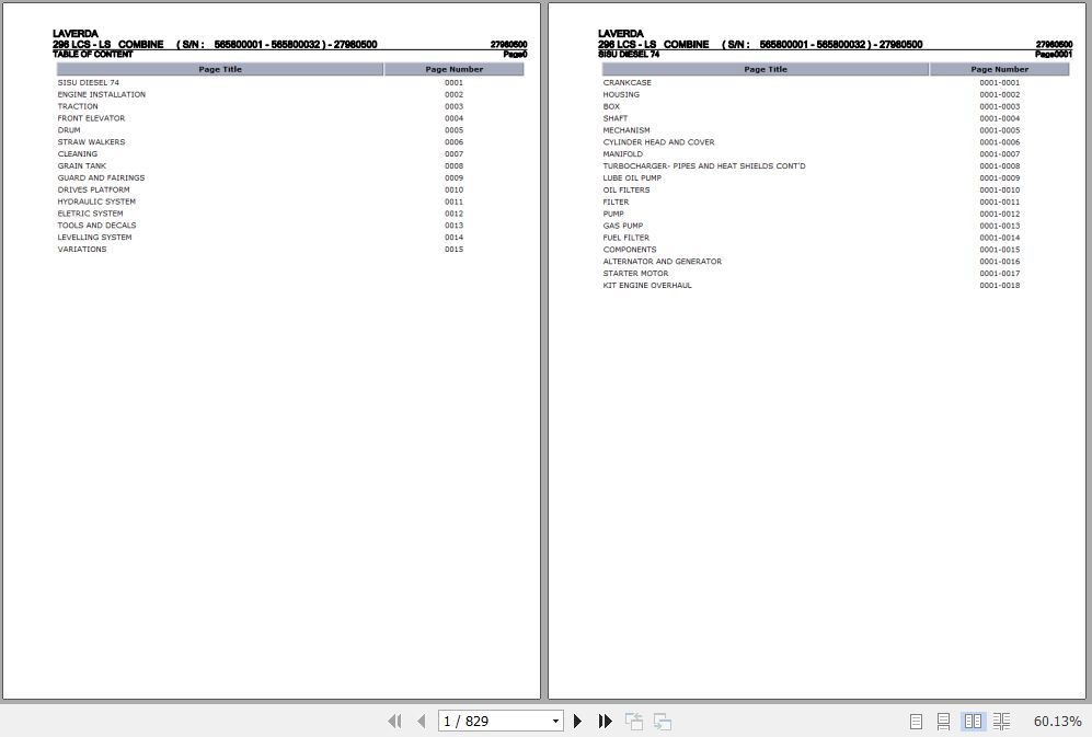 Laverda Combine 296 LCS LS Parts Catalog 27980500 1