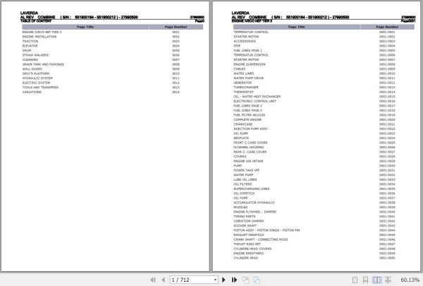Laverda Combine AL REV Parts Catalog 27990500 1