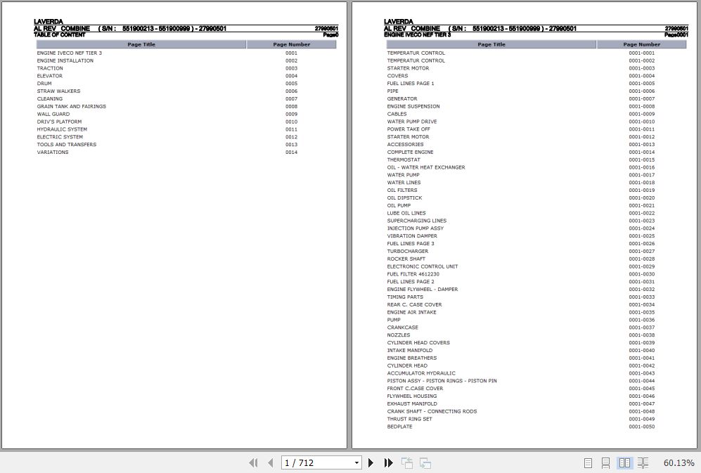 Laverda Combine AL REV Parts Catalog 27990501 1