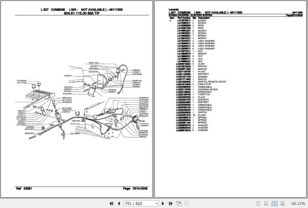 Laverda Combine L 627 Parts Catalog 46111500 3