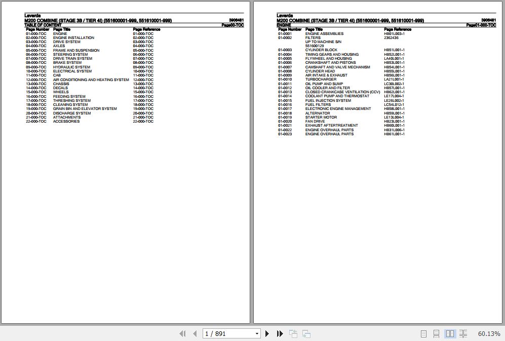 Laverda Combine M200 Parts Catalog 3906481 1