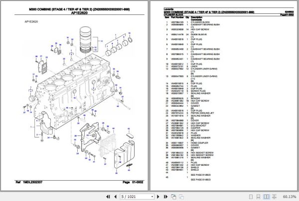 Laverda Combine M300 Parts Catalog 6246502 2
