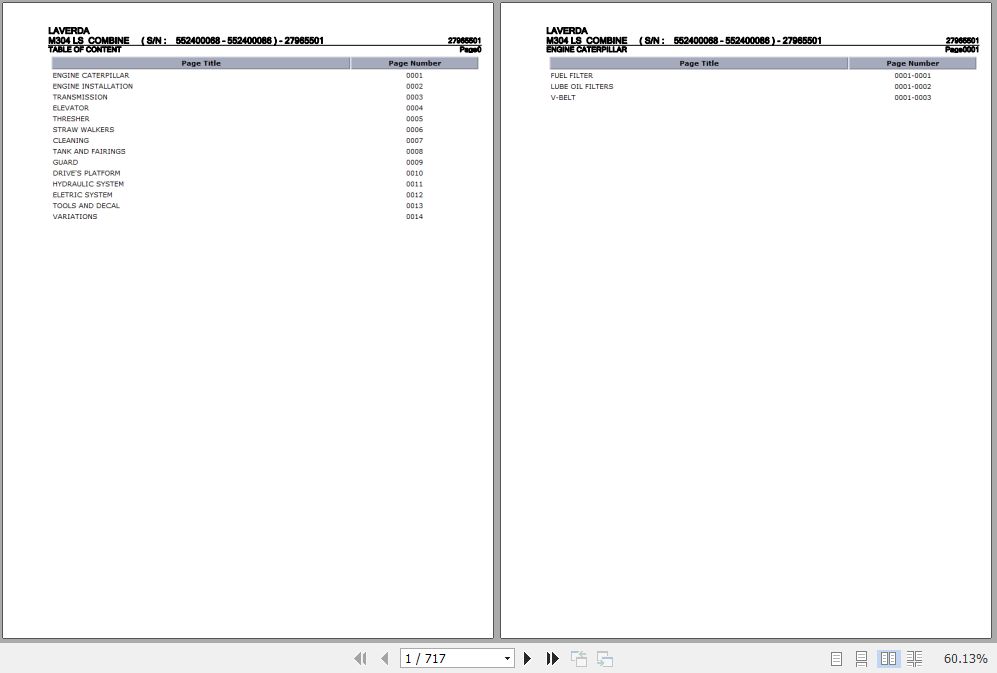 Laverda Combine M304 LS Parts Catalog 27965501 1