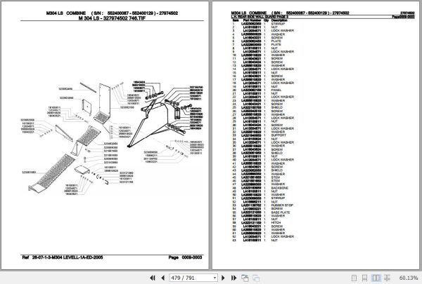 Laverda Combine M304 LS Parts Catalog 27974502 3