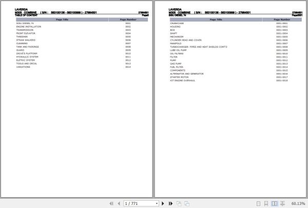 Laverda Combine M305 Parts Catalog 27964501 1