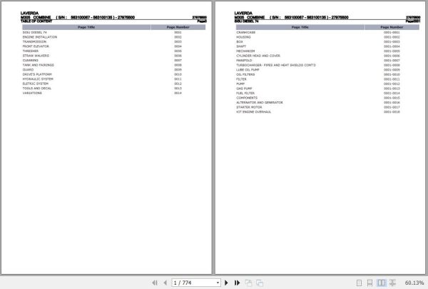 Laverda Combine M305 Parts Catalog 27975500 1