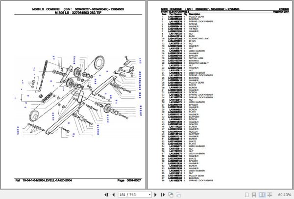 Laverda Combine M306 LS Parts Catalog 27964503 3