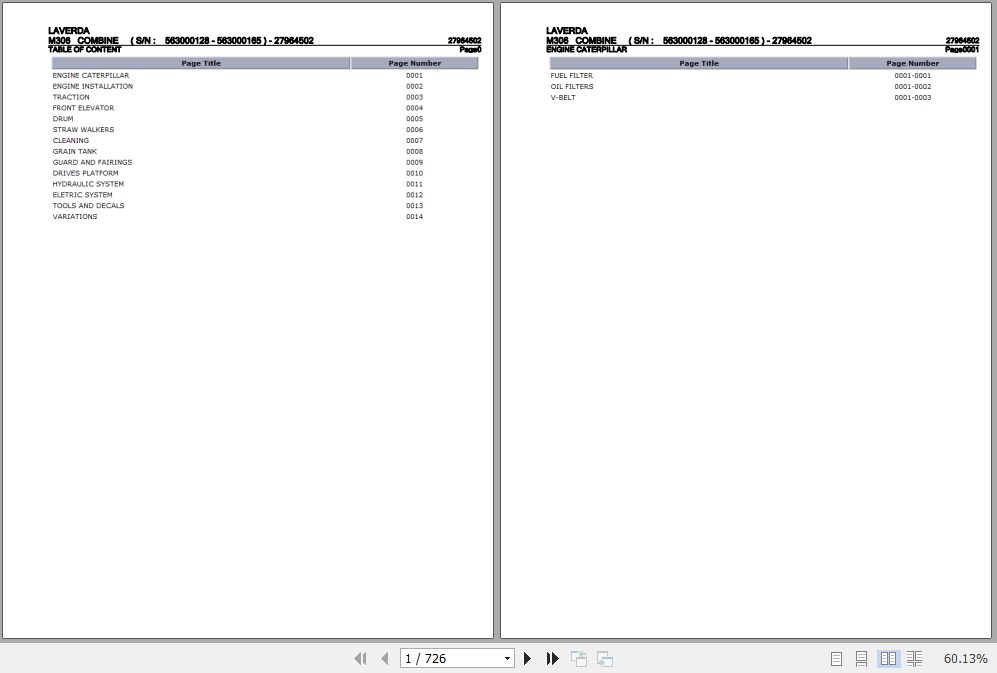 Laverda Combine M306 Parts Catalog 27964502 1