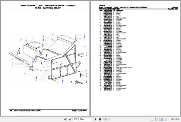 Laverda Combine M306 Parts Catalog 27964502 3
