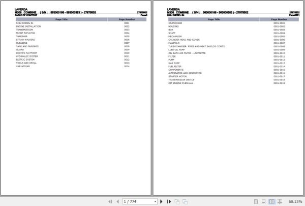 Laverda Combine M306 Parts Catalog 27975502 1