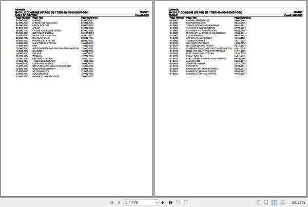 Laverda Combine M410 LC Parts Catalog 3906487 1