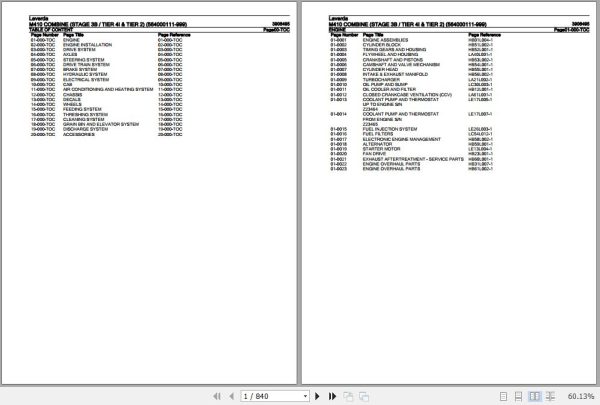 Laverda Combine M410 Parts Catalog 3906495 1