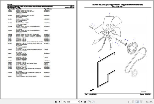 Laverda Combine REV200 Parts Catalog 3906479 3