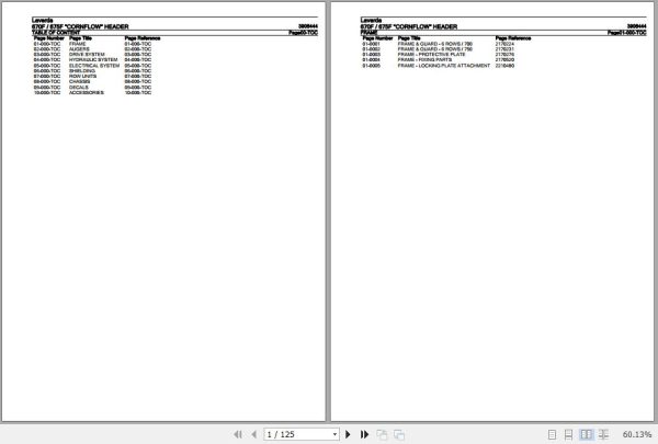 Laverda Cornflow Header 670F 675F Parts Catalog 3906444 1