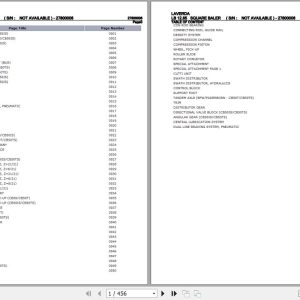 Laverda Square Baler LB 12.85 Parts Catalog 27800006 1