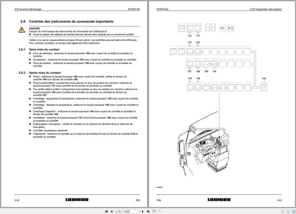 Liebherr Mobile Crane LTM 1030 2.1 080054 Operating Parts Technical Manual Wiring Diagram 4