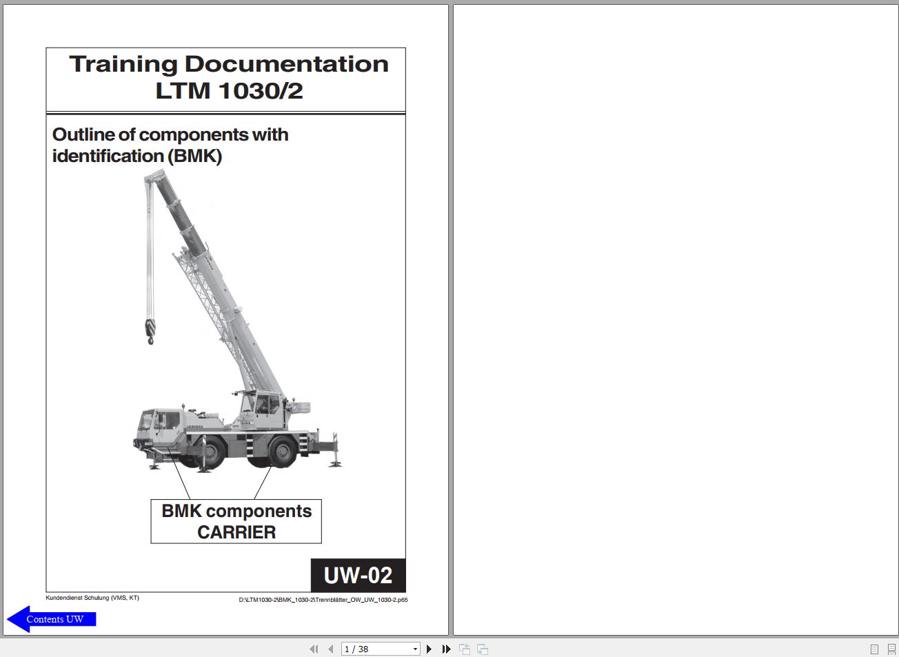 Liebherr Mobile Crane LTM 10302 050403 Operating Parts Technical Manual Wiring Diagram 1