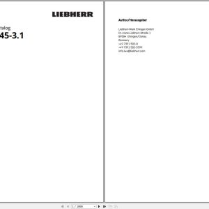 Liebherr Mobile Crane LTM 1045 3.1 053530 Spare Parts Catalog 1