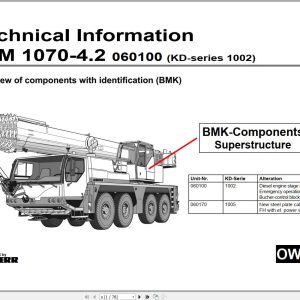 Liebherr Mobile Crane LTM 1070 4.2 060146 Operating Parts Technical Manual Wiring Diagram 1