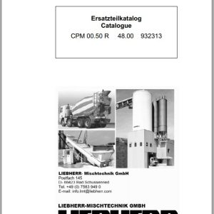 Liebherr Truck Mixer CPM00.50 48.00 932313 Parts Manual Electrical Schematic 1