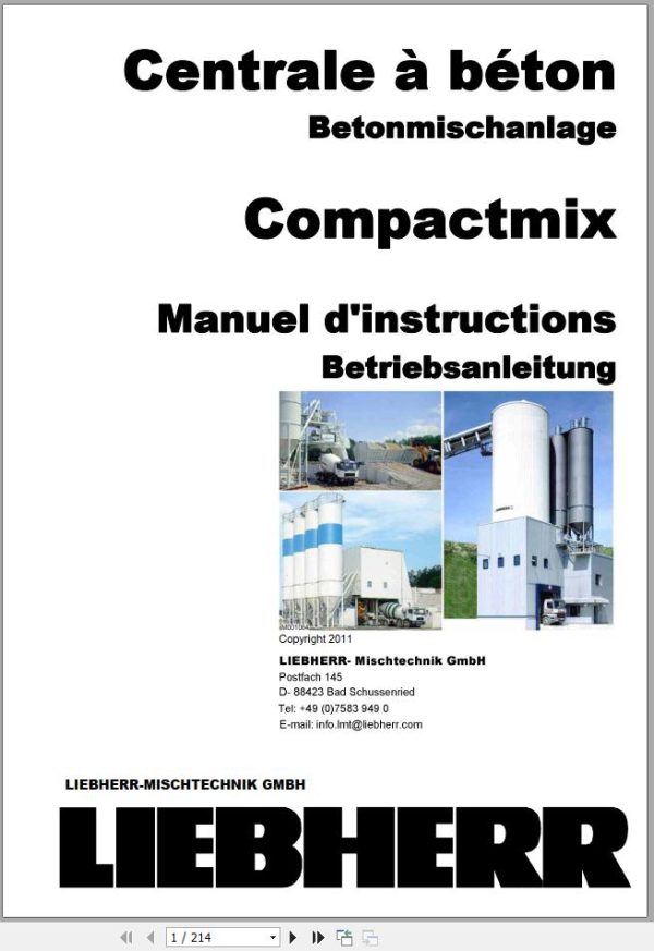 Liebherr Truck Mixer CPM00.50 48.00 932313 Parts Manual Electrical Schematic 4